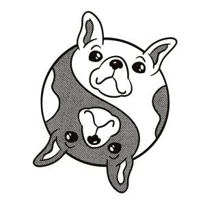 Bulldog Yin Yang